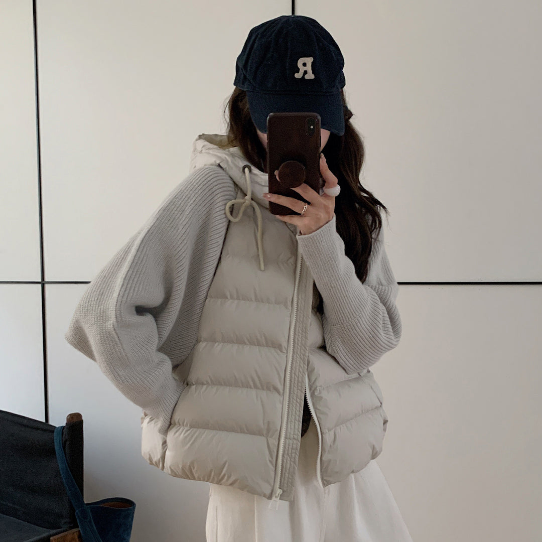 Damen-Steppjacke mit Strick-Details
