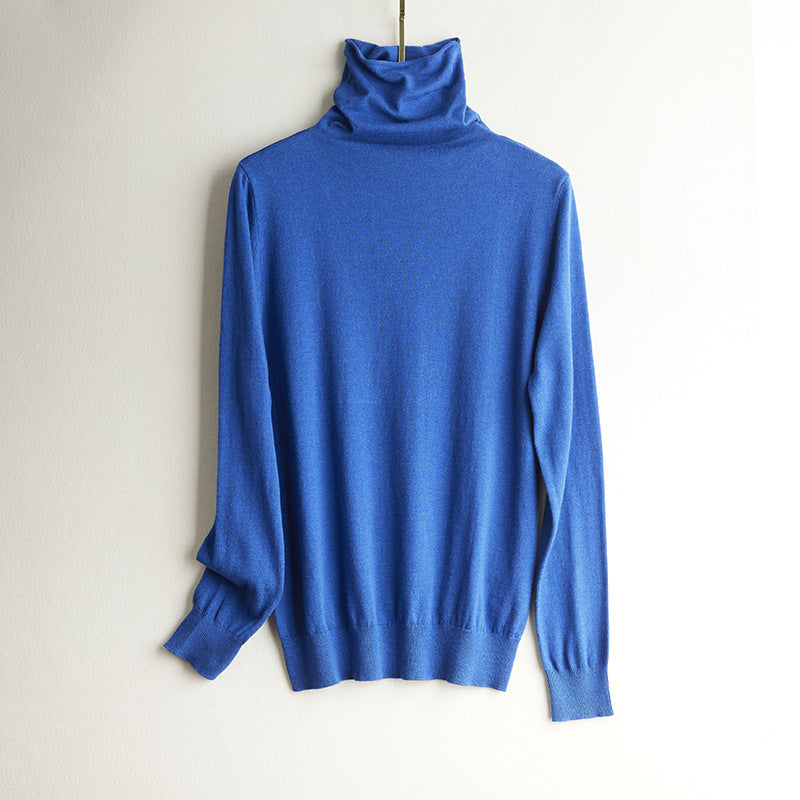 Damen-Strickpullover aus Seide, Stehkragen