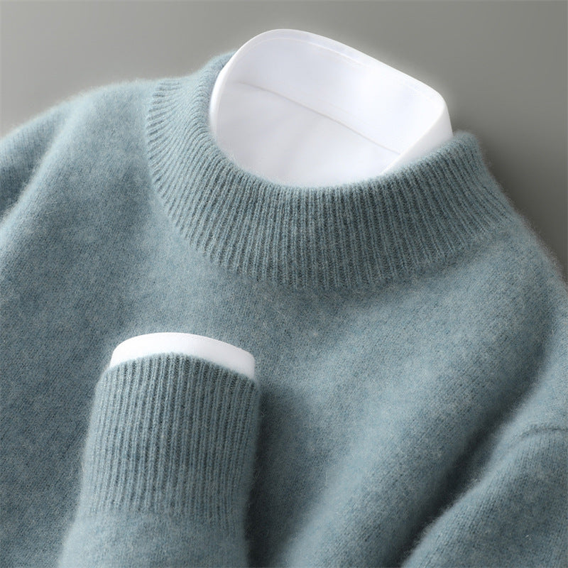 Herren-Wollpullover mit Stehkragen