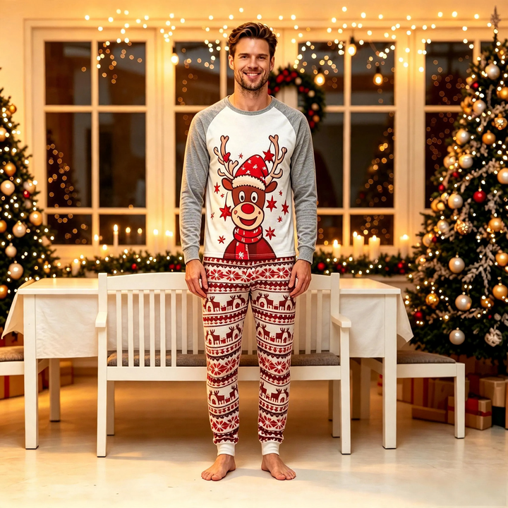 Weihnachts-Schlafanzug-Set mit 3D-Druck für Familien