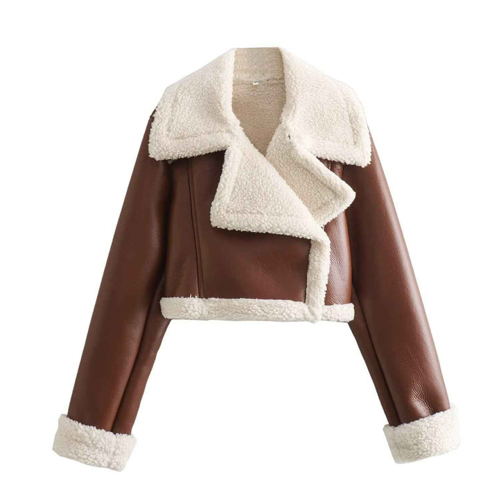 Drune | Stylish women's short jacket with warm teddy lining