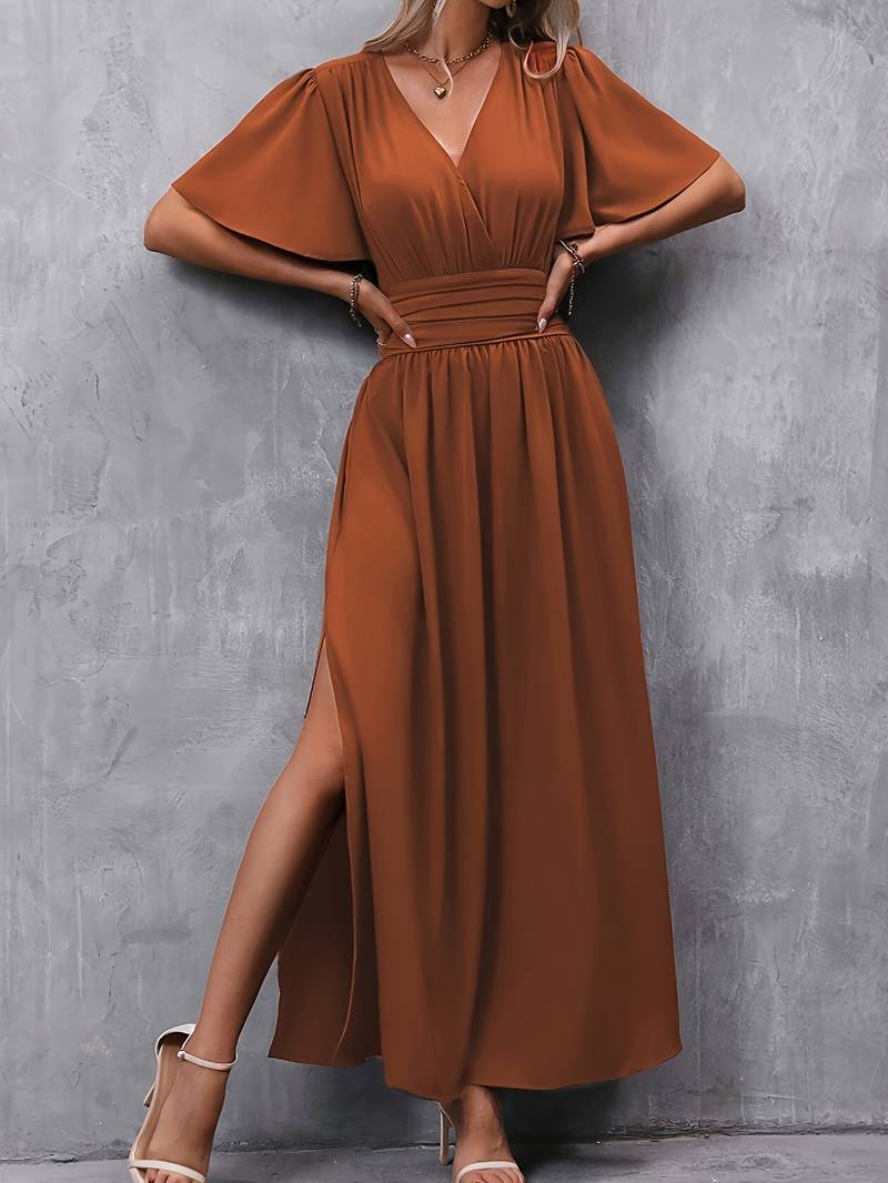 Drune | Wickeloptik Plissierter Taillenkleid