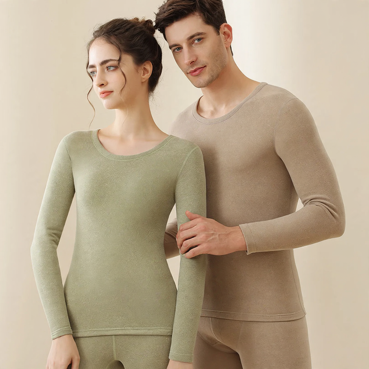 Thermo-Unterwäsche-Set aus Seide und Wolle