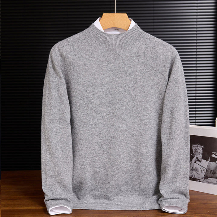 Herren-Strickpullover aus Wolle, Stehkragen