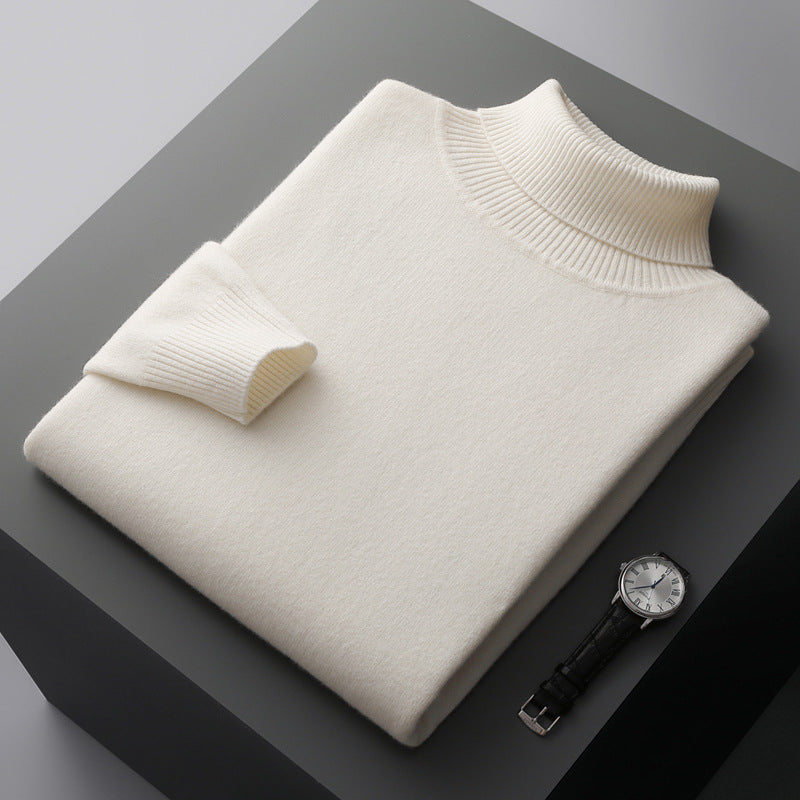 Herren-Rollkragenpullover aus 100% Wolle, große Größen