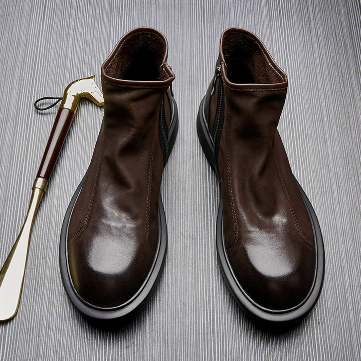 Herren Chelsea-Stiefel aus Rindsleder, flacher Absatz