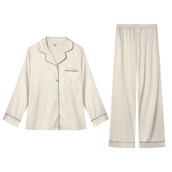 Elegantes Schlafanzug-Set aus Satin, Langarm, für Paare