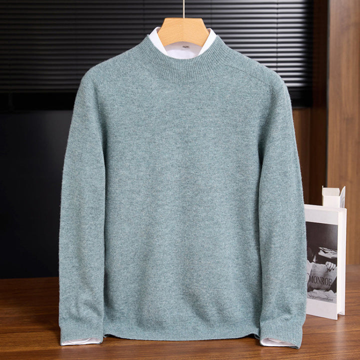 Herren-Strickpullover aus Wolle, Stehkragen
