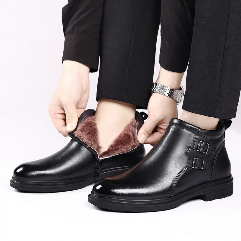 Herren-Chelsea-Stiefel, Rindsleder, Business-Stil