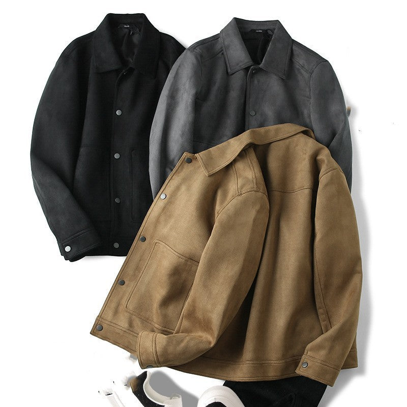 Drune | Lässige; Wildlederjacke mit Revers