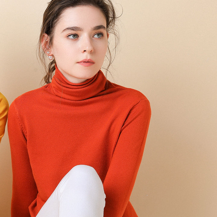 Damen-Strickpullover mit Stehkragen und geometrischem Muster