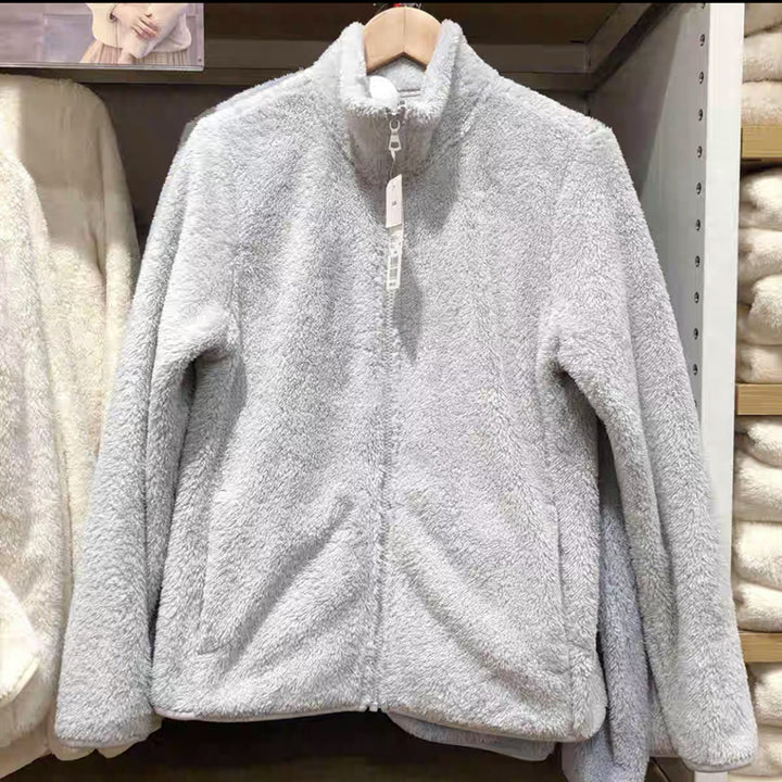 Warme Fleece-Jacke mit Reißverschluss für Damen