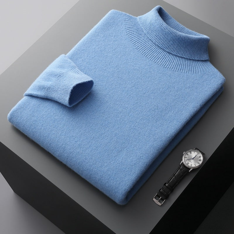 Herren-Rollkragenpullover aus 100% Wolle, nahtlos