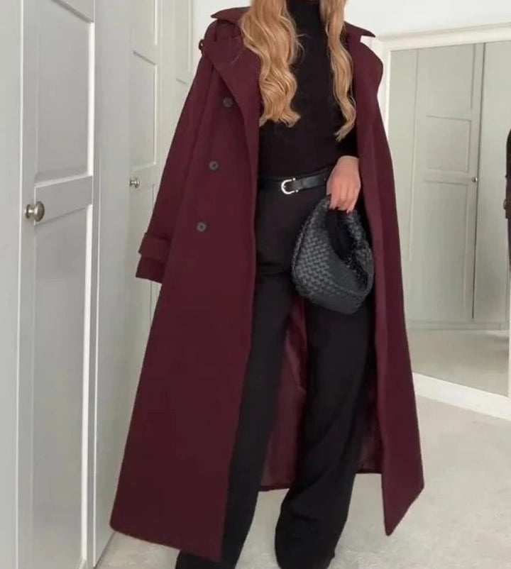 Drune | trenchcoat - eleganter langer roter Damenmantel