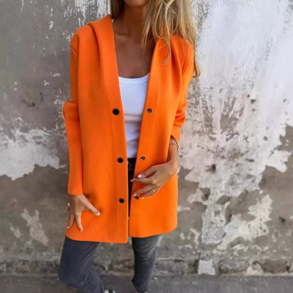 Drune | Lässiger einreihiger Cardigan mit Kapuze
