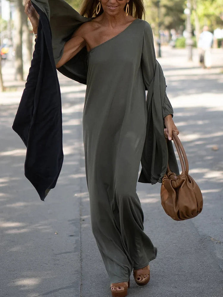 Drune | Elegant Fließendes Ein-Schulter-Kleid