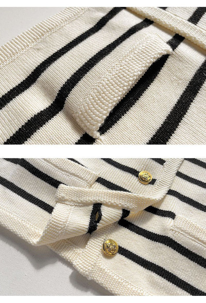 Drune | gestreifter Strickpullover für herbstliche Lagenlooks