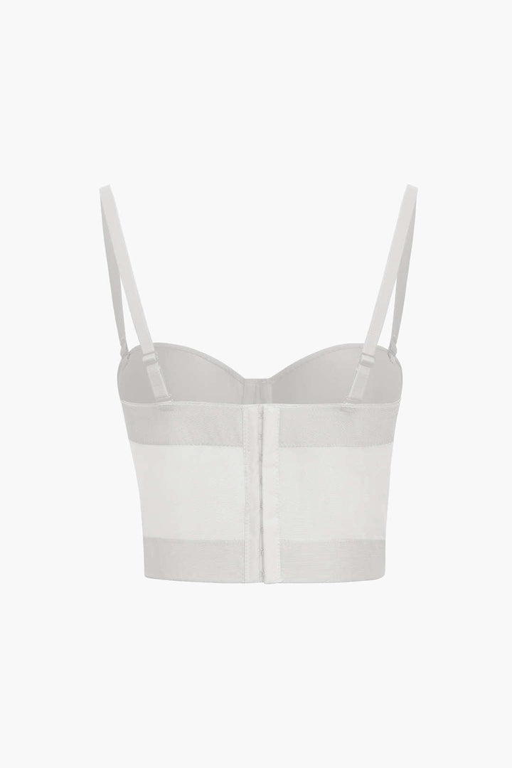 Drune | Figurbetontes Bustier Top Mit Bügel Cups Und Transparenter Mesh Struktur
