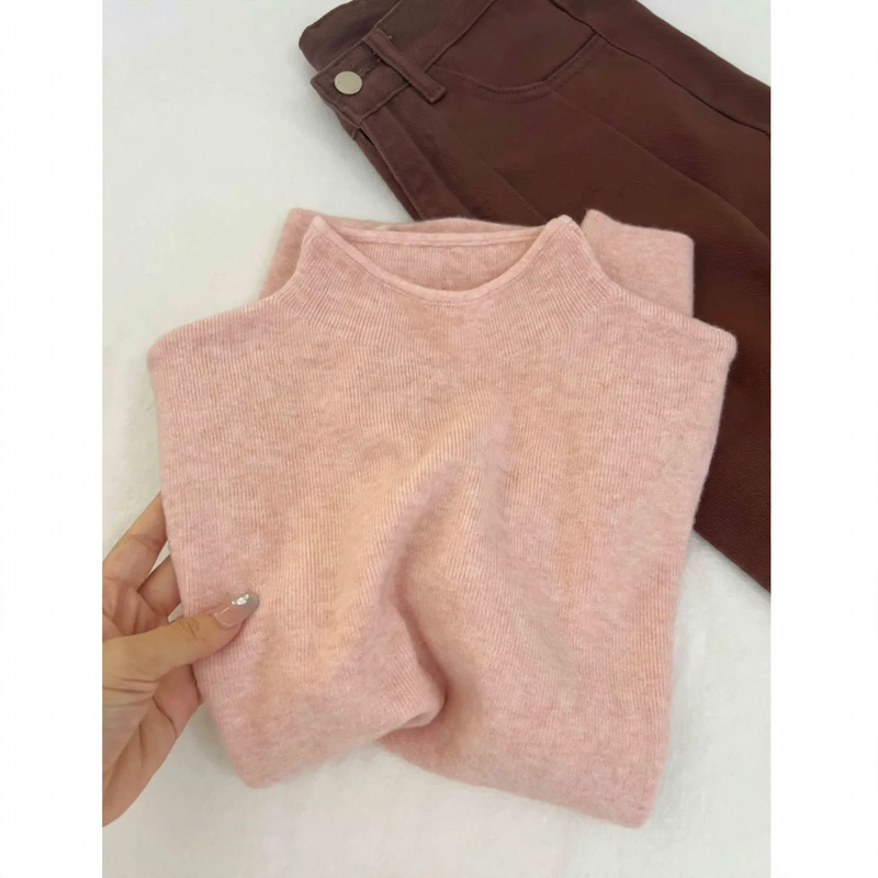 Damen-Strickpullover mit Stehkragen