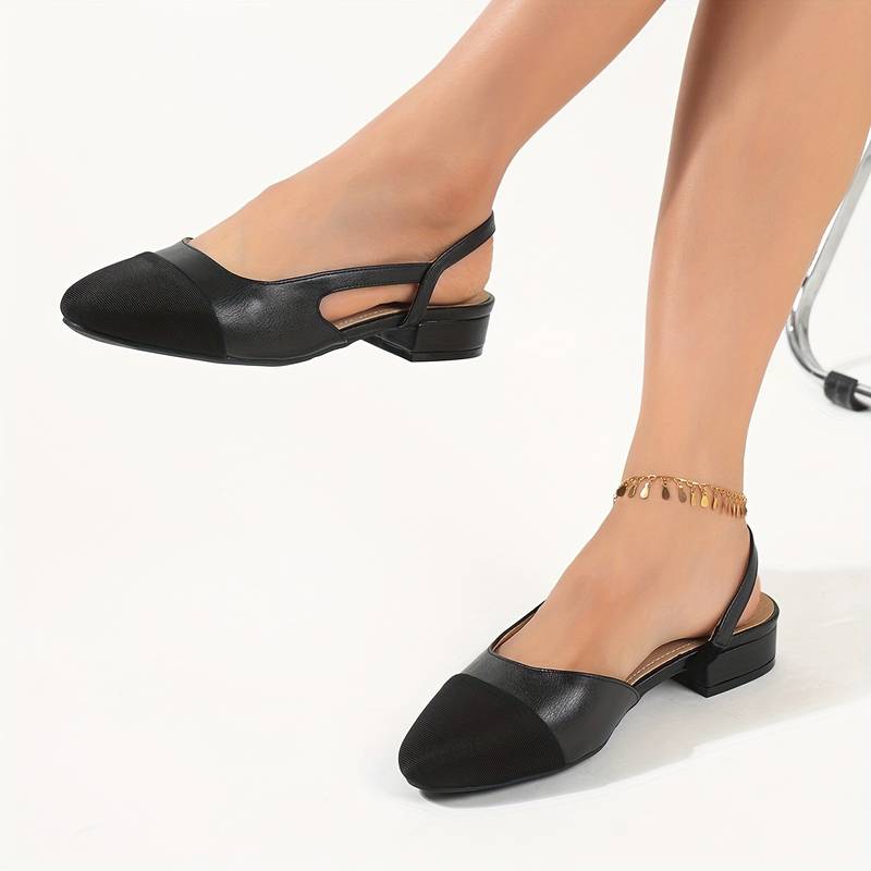 Drune | Slingback Ballerinas in Beige & Schwarz Klassischer Chic