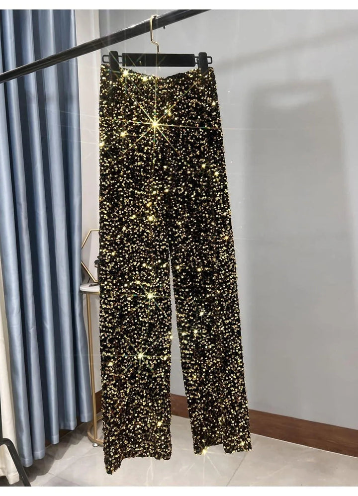 Drune | Weite Sonnenhose mit Pailletten