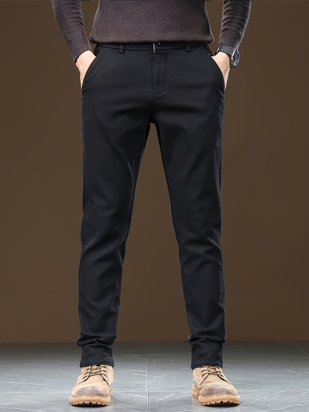 Drune | Baumwoll Herren Chino Hose, Reguläre Passform, Dehnbarem Stoff