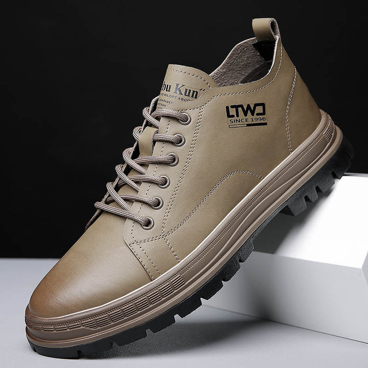 Herren-Chelsea-Stiefel aus Leder, rutschfest, flacher Absatz