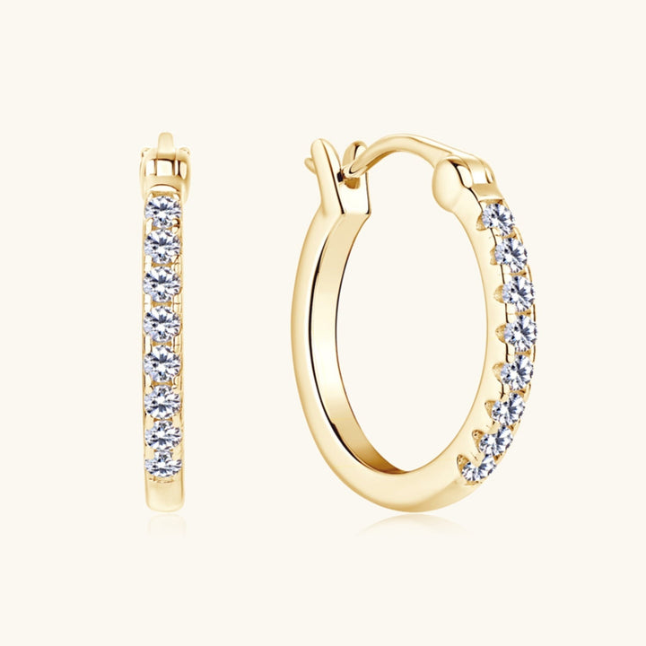 Drune | 925 Sterling Silber Moissanit Huggie Ohrringe