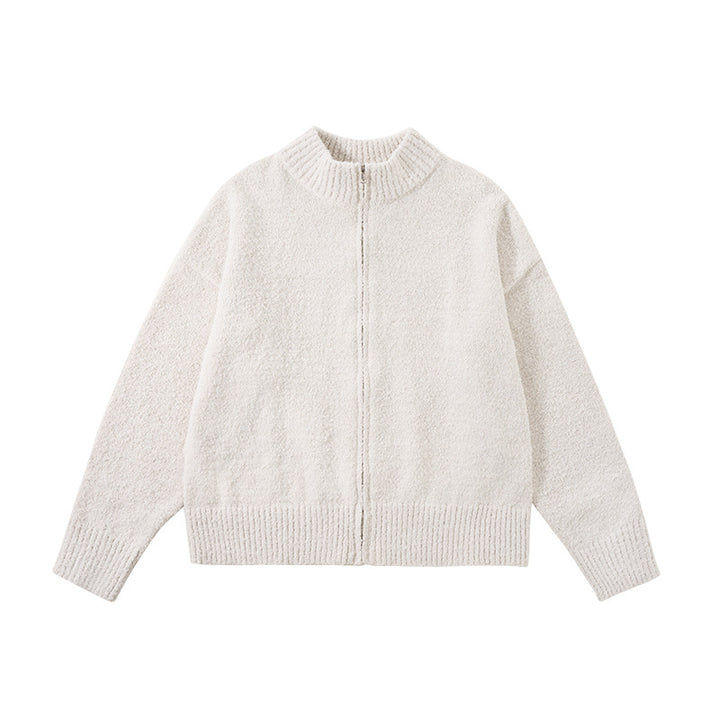 Herren-Strickjacke mit Stehkragen