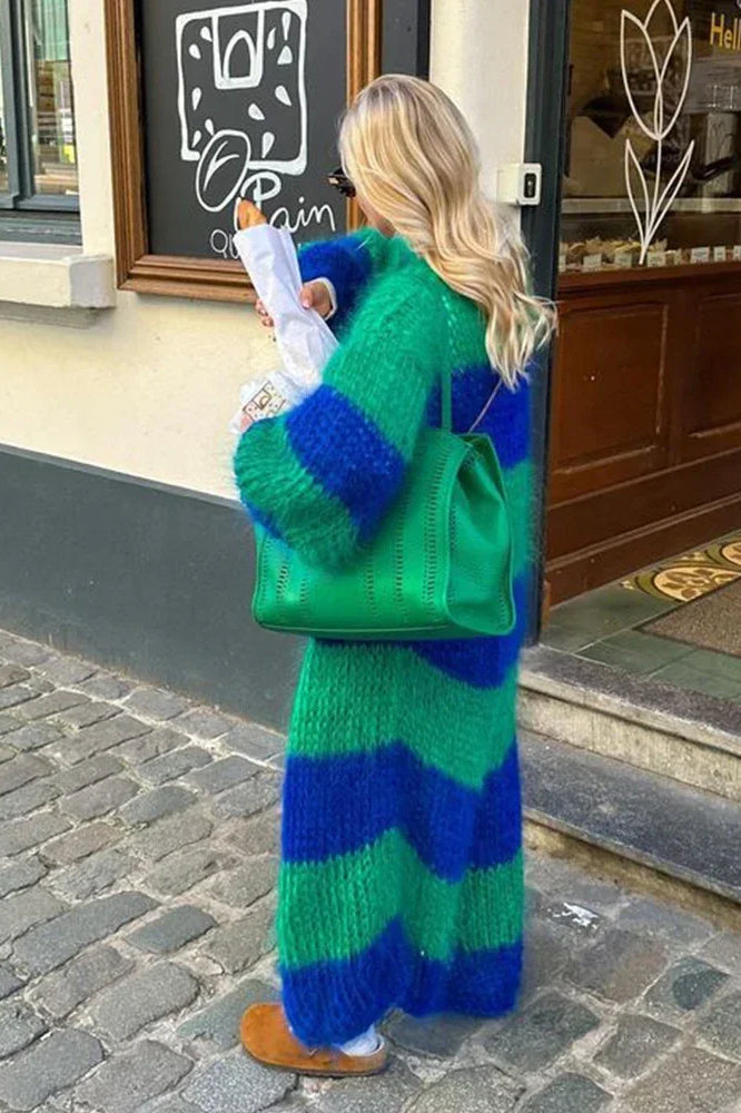Drune | übergroße Strickjacke mit Streifen
