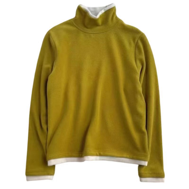 Damen-Langarmshirt mit Stehkragen und Fake-Layer-Optik