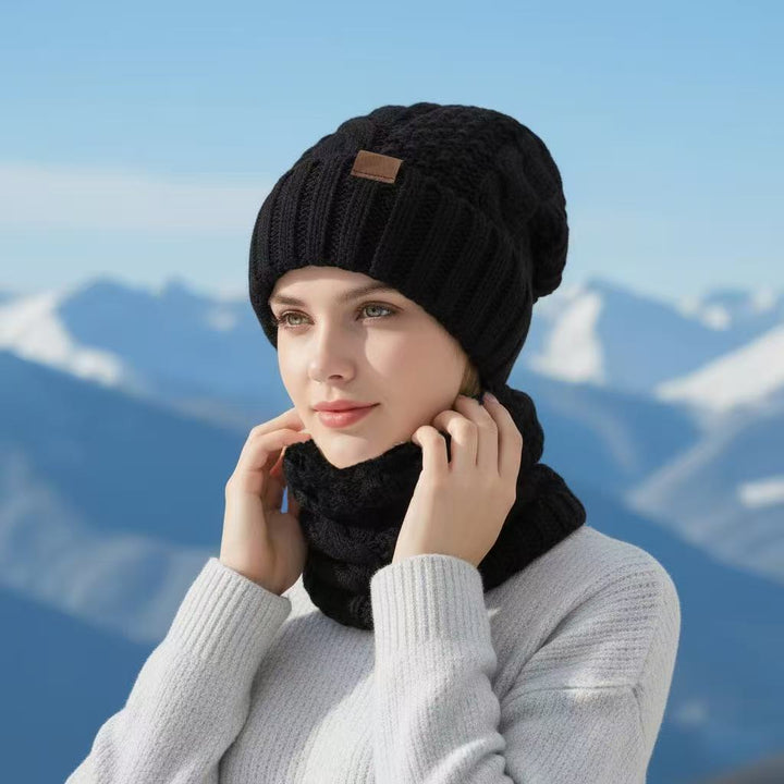 Strickmütze mit Schal-Set für Damen