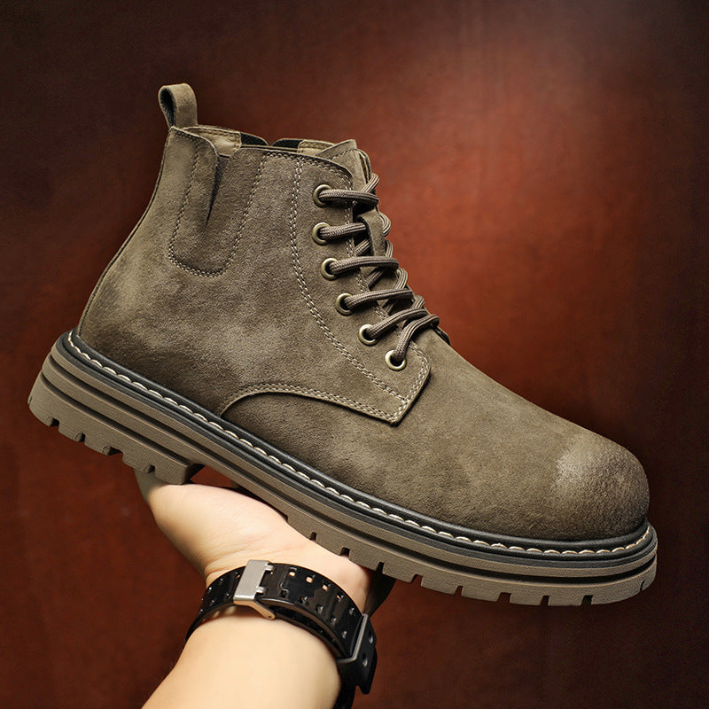 Modische Herren-Lederstiefel im Retro-Stil