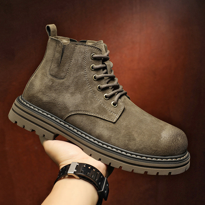 Modische Herren-Lederstiefel im Retro-Stil