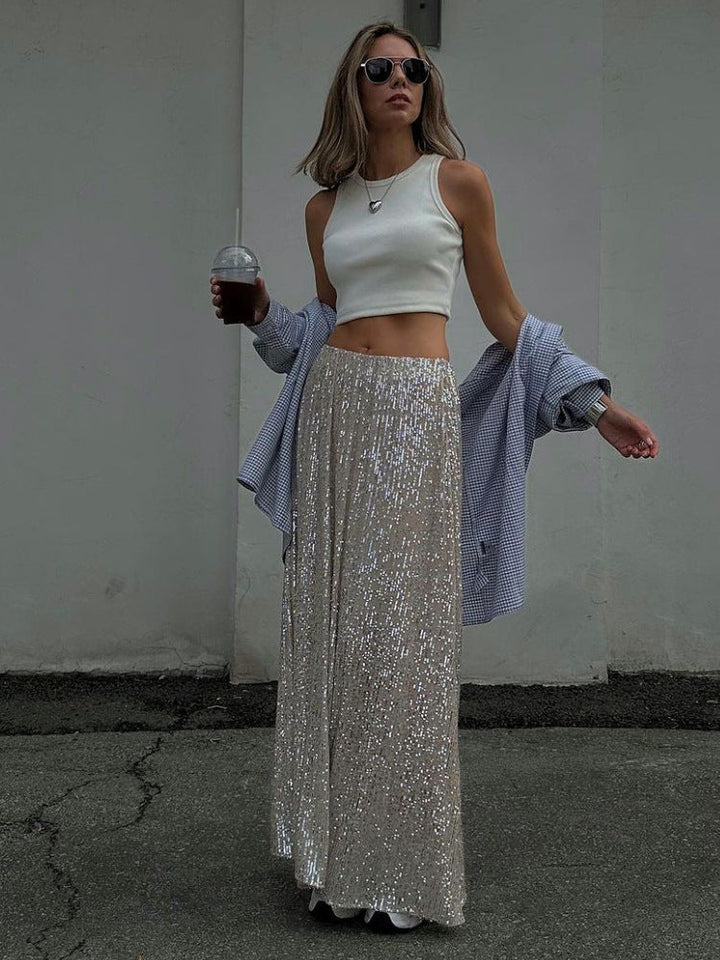 Drune | Damenmode Lässig Einfach Sequined Rock
