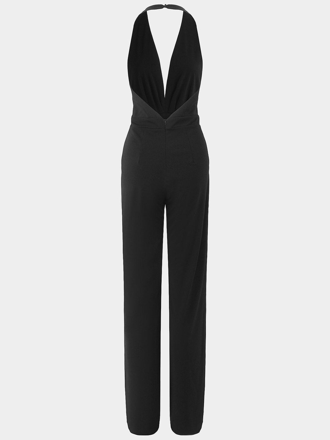 Drune | Tiefer V-Ausschnitt Ärmelloser Breiter Bein Jumpsuit