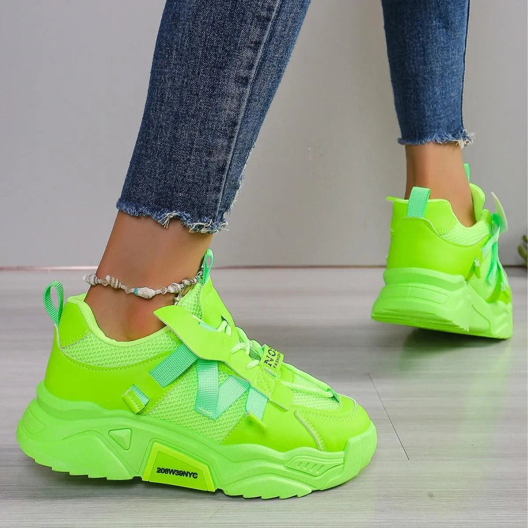 Drune | Mesh-Oberfläche Schuhe mit Plateau