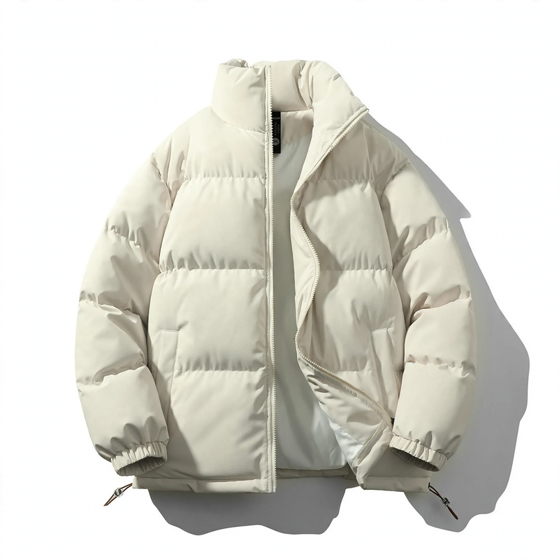 Gefütterte Herren-Steppjacke mit Stehkragen