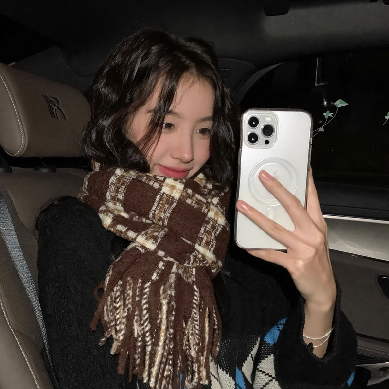 Damen-Schal, Mohair-Optik, 200x45cm