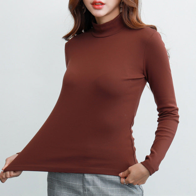 Gefüttertes Damen-Langarm-Unterziehshirt mit Rollkragen