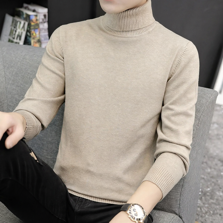 Herren-Strickpullover mit Stehkragen