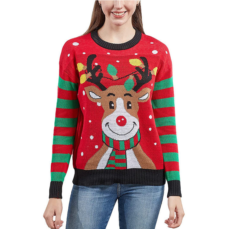 Damen Weihnachtspullover mit Tiermotiven, gestrickt