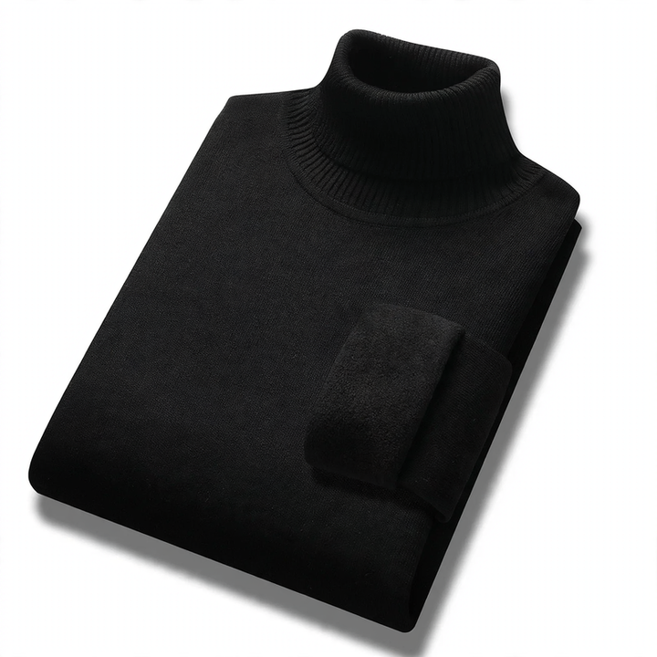 Herren-Rollkragenpullover, gefüttert, warm, Herbst und Winter