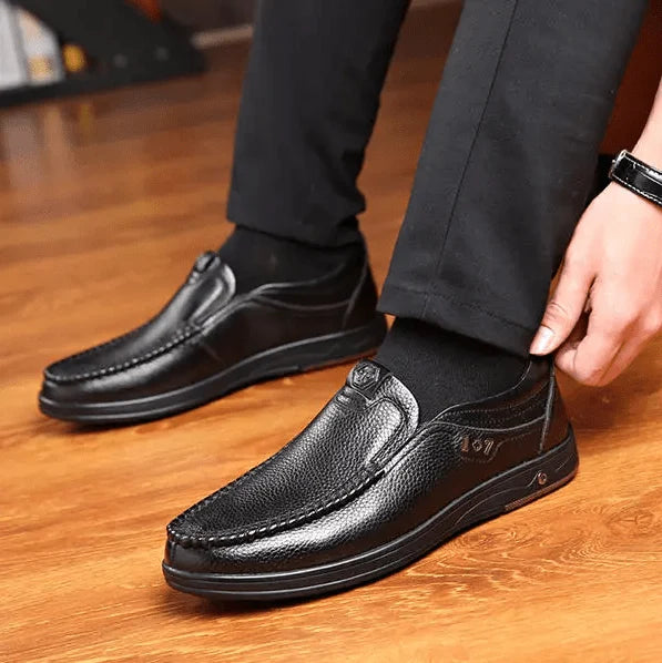Herren Echtleder Schlupfschuhe Drune
