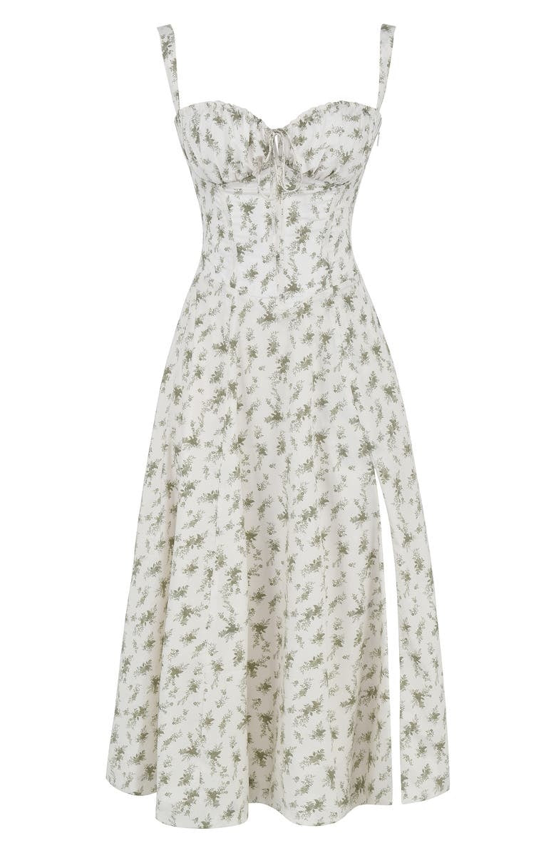 Drune | Langes Blumen Korsett Kleid
