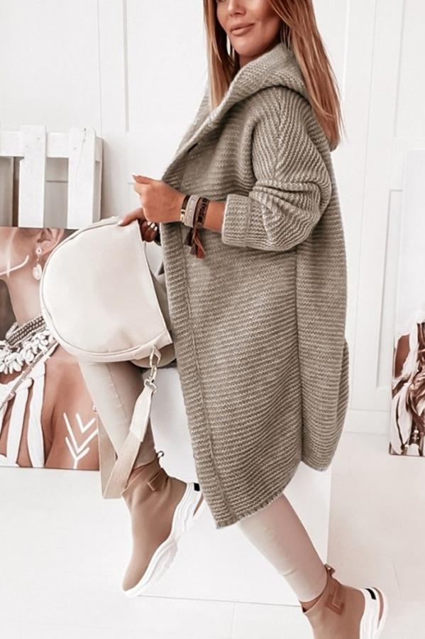 Drune | Strickjacke mit Kapuze Lockerer Schnitt Weich und Warm