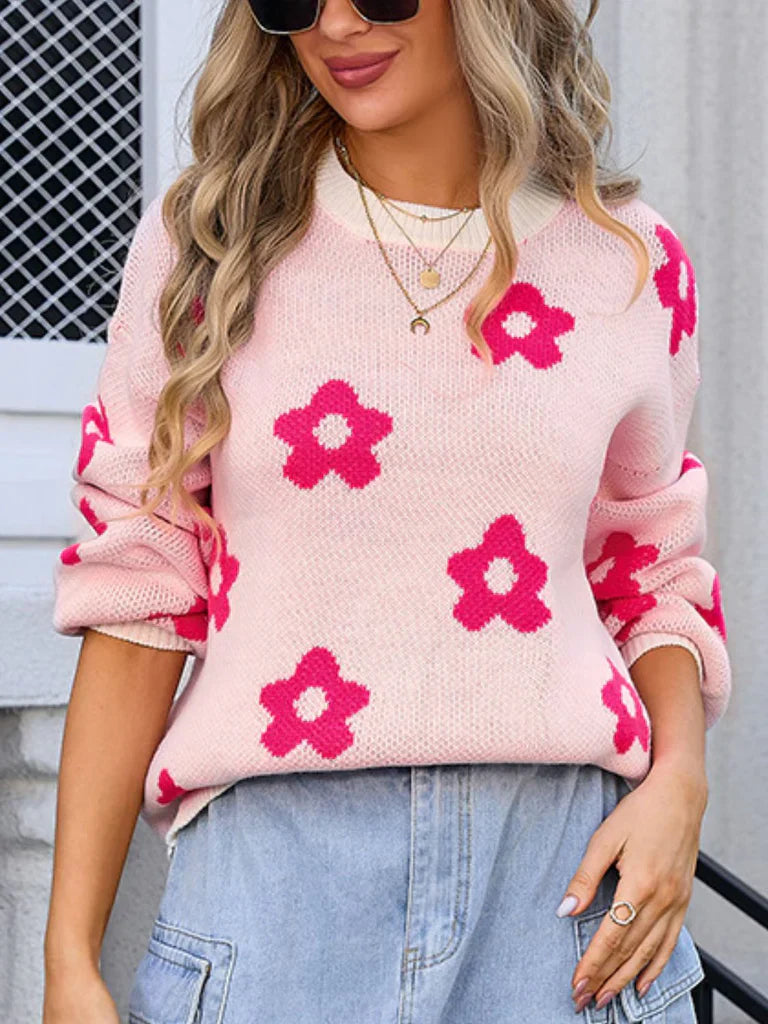 Drune | Strickpullover Mit Floralem Musterdesign