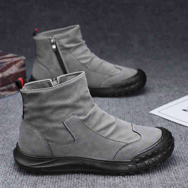 Herren-Martinstiefel, gefüttert, in Wildleder-Optik
