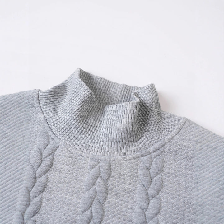 Herren-Strickpullover mit Stehkragen, atmungsaktiv