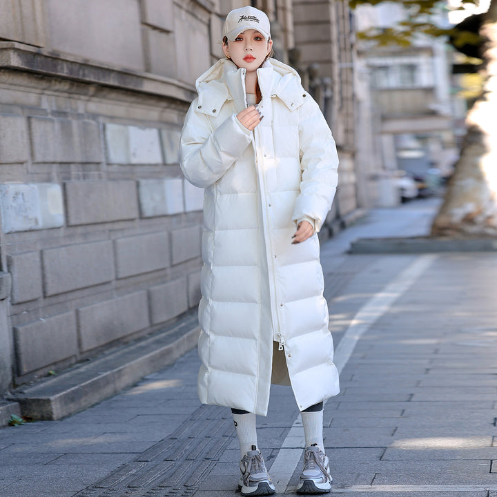 Extra lange Damen-Daunenjacke für extreme Kälte